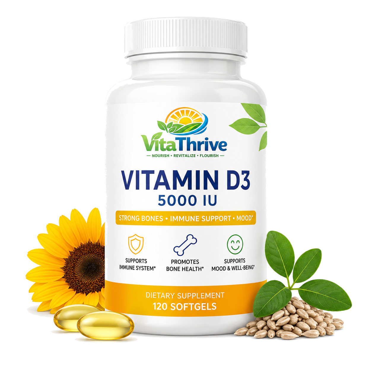 VitaThrive Vitamin D3 5000 IU bottle